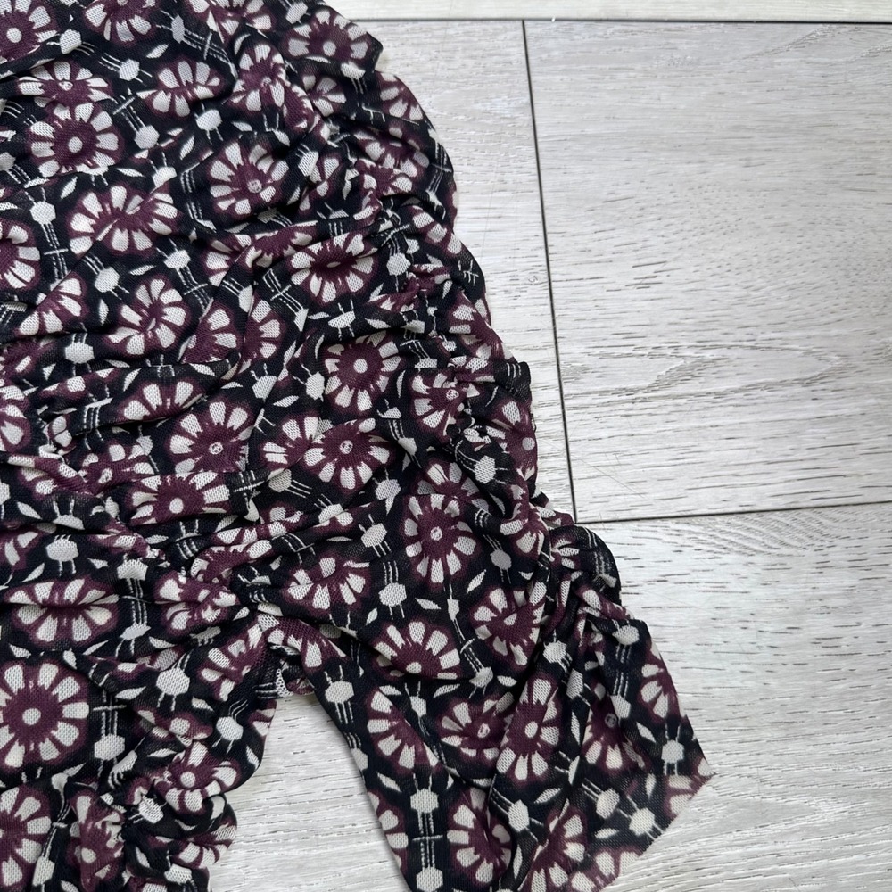 Free people Briella midi women's dress black floral stretchy bodycon sheer m - Picture 8 of 15